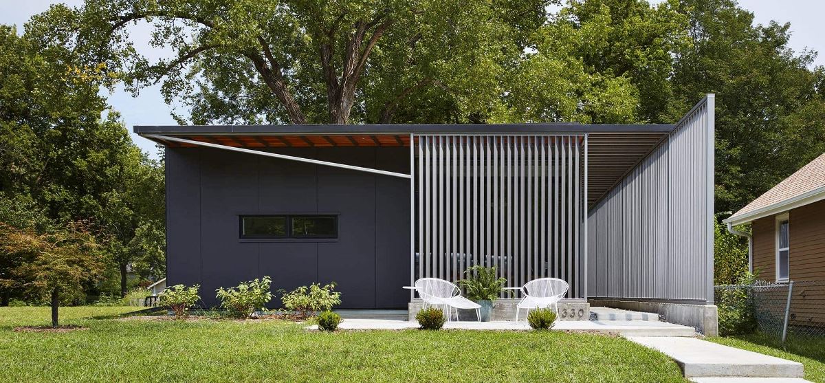 Front view of the 1330 Brook Street House from Studio 804 at the University of Kansas