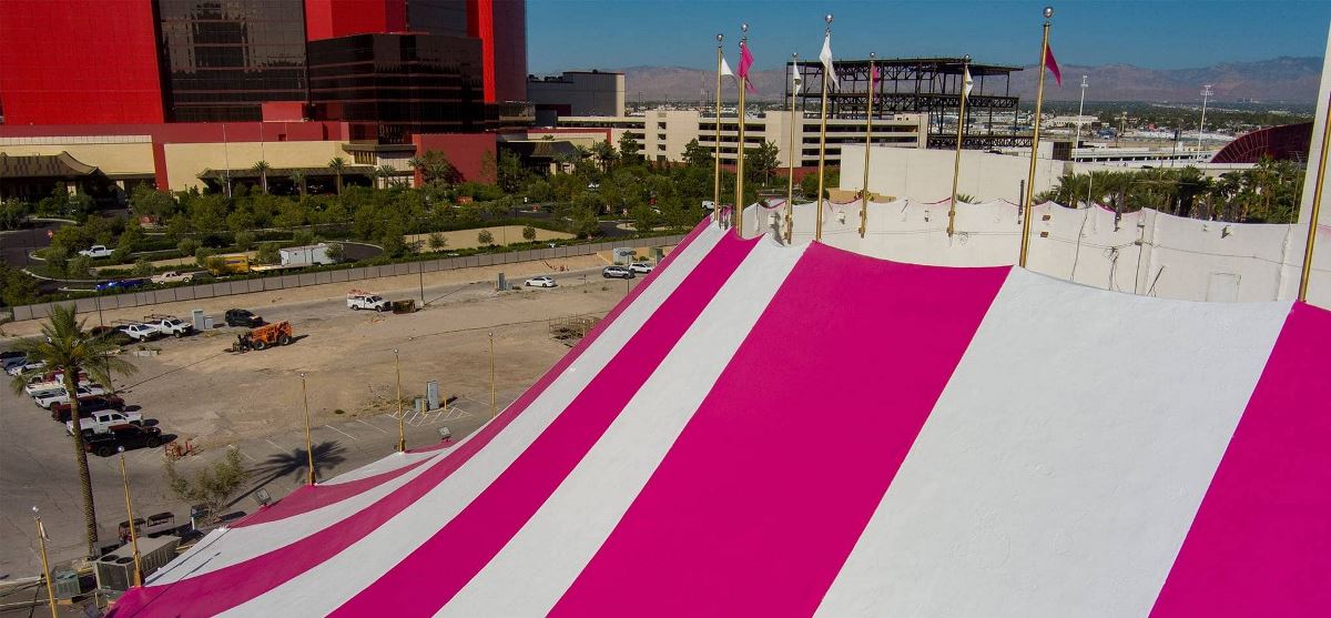 Circus Circus roof stripes revitalized by GAF