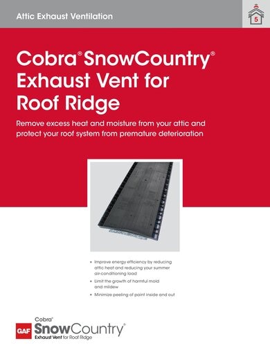 Cobra® Snow Country® Exhaust Vent for Roof Ridge - RESCB139