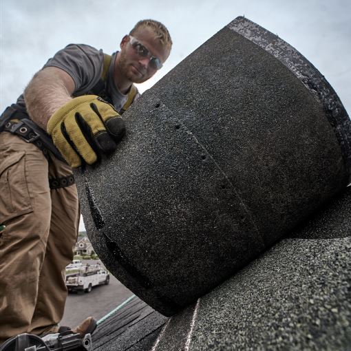 GAF certified contractor installing residential roofing materials