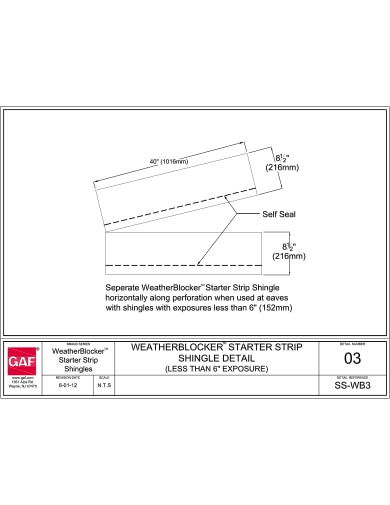 Detail - SS-WB-03 WeatherBlocker Half Pieces - Less Than 6" Exposure