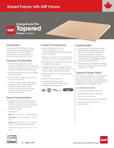 EnergyGuard™ RA Tapered Polyiso Insulation - COMGT477C Canada