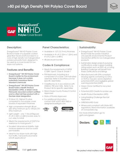 EnergyGuard™ NH HD Polyiso Cover Board - COMGT328