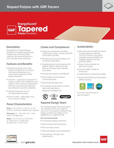 EnergyGuard™ Tapered Polyiso Insulation - COMGN274