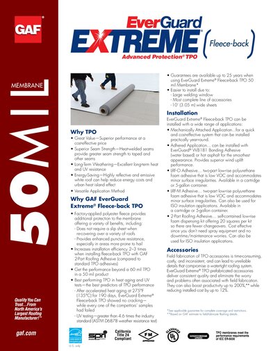 EverGuard Extreme® Fleece-back TPO 50 mil Membrane - 468