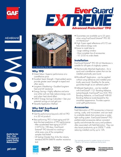 EverGuard Extreme® TPO 50 mil Membrane - 342