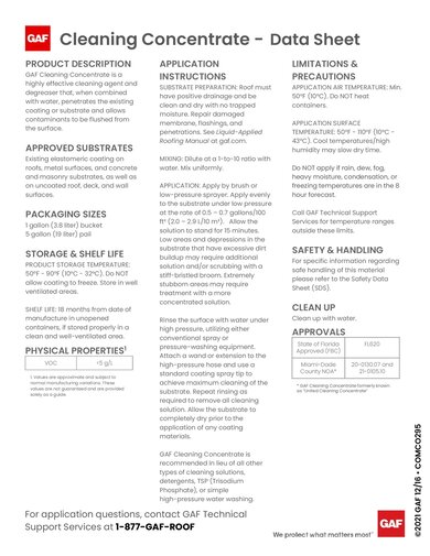 GAF Cleaning Concentrate - COMCO295