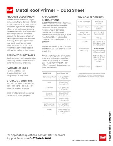 GAF Metal Roof Primer - COMCO296