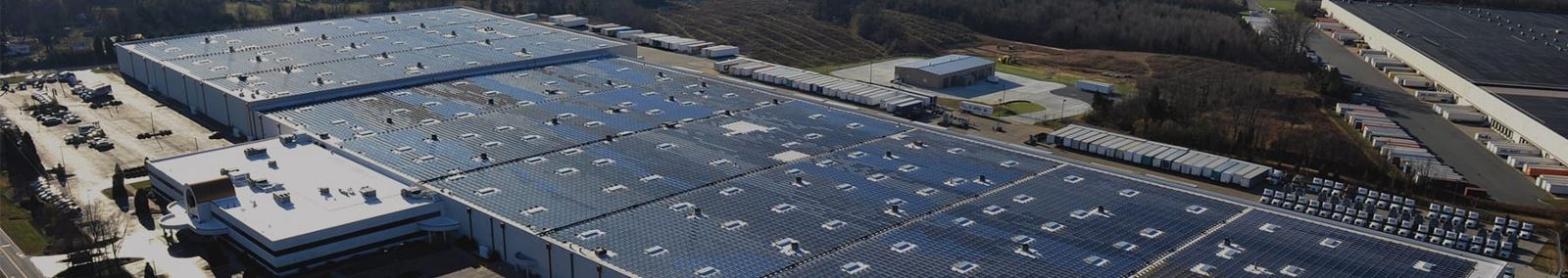 Aerial image of Shoe Show Inc Distribution Center in NC with new GAF roofing materials