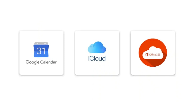 Project Marketplace logos inlcuding Google Calendar, Icloud, and Office 365