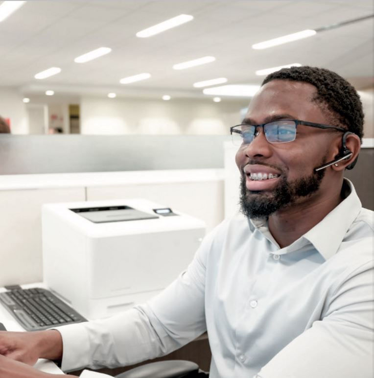 Male intern at GAF Roofing