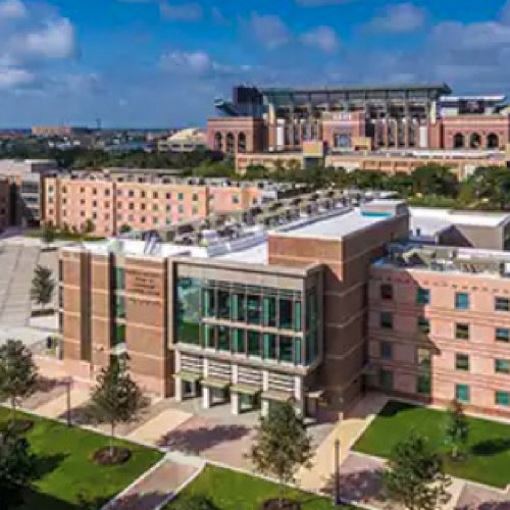 Aerial view of a dormitory building