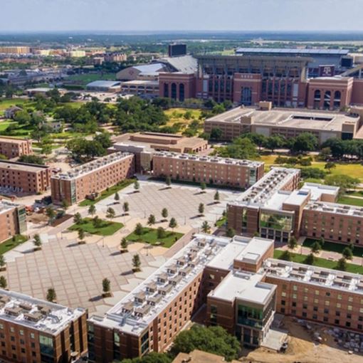 Aerial view of a school rooftop