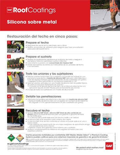 Silicona sobre metal Restoration 5-Step Info-Sheet - COMCO605S Spanish