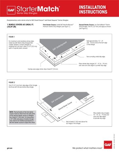 StarterMatch® Installation Instructions TRILINGUAL - RESGN851