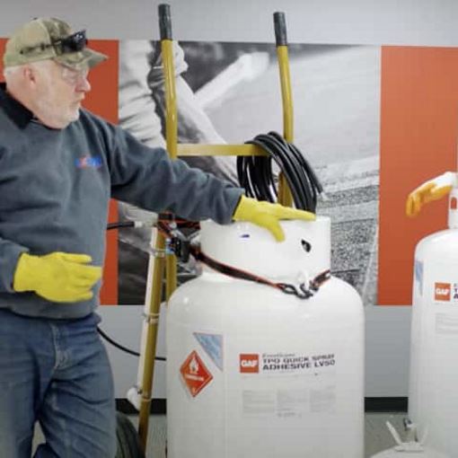 Dave with single-ply adhesive products from GAF