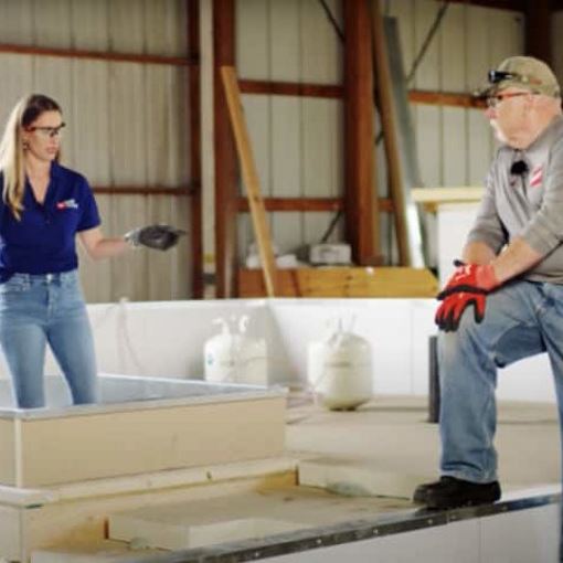 Dave and Wally discussing roof installation best practices for cold storage