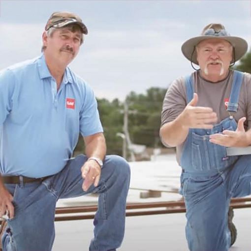 Dave and Wally explaining commercial reroof installations