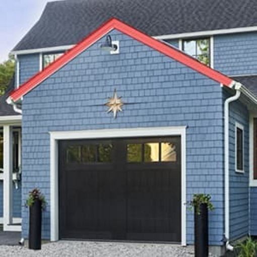 Highlighting the rake on a roof, the exposed portions on the sides of a gable roof.