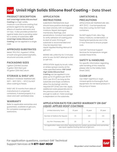 GAF Unisil High Solids Silicone Roof Coating