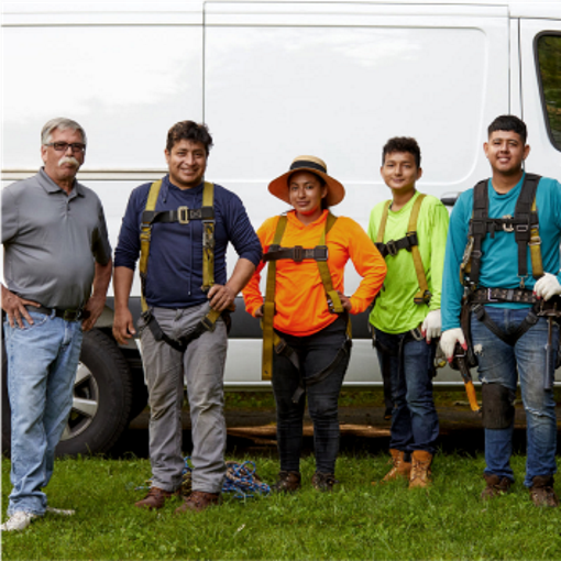 Roofers in line waiting for new projects